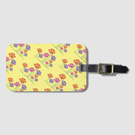 Etiqueta De Bagagem Jardim de Flor de Impressão Pawprint