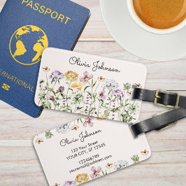 Etiqueta De Bagagem Jardim de Flores Silvestres com Nome Personalizado