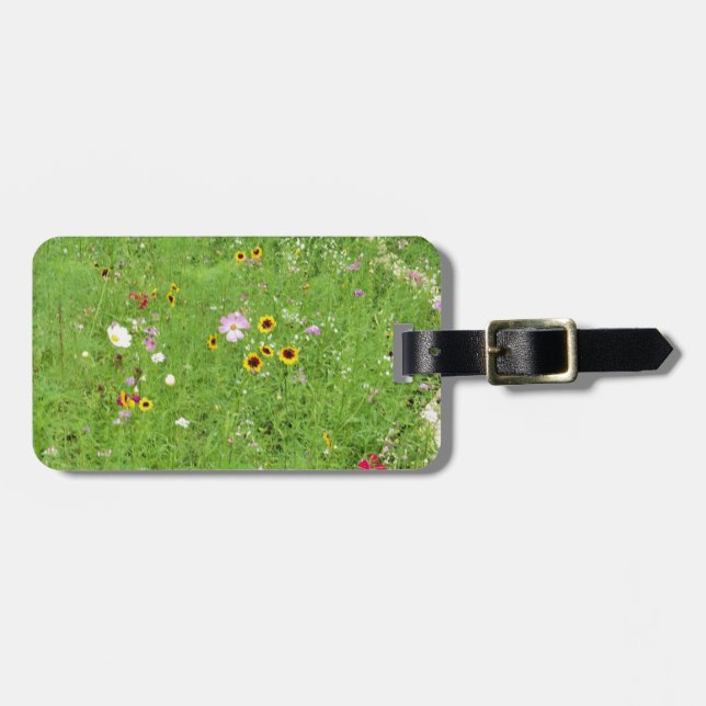 Etiqueta De Bagagem jardim de flores silvestres delicadas (Frente Horizontal)