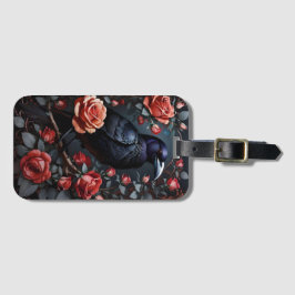 Etiqueta De Bagagem Jardim de Rosa de Raven Negro Gordo