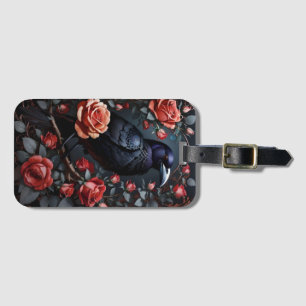 Etiqueta De Bagagem Jardim de Rosa de Raven Negro Gordo