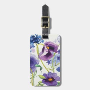 Etiqueta De Bagagem Jardim misturado azul e roxo