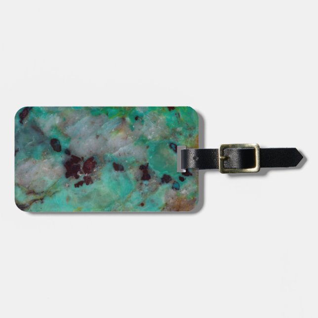 Etiqueta De Bagagem Jasper Crisocola Azul (Frente Horizontal)