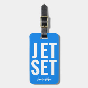 Etiqueta De Bagagem Jato Engraçado Minimalista Moderno Set Negrito Neo