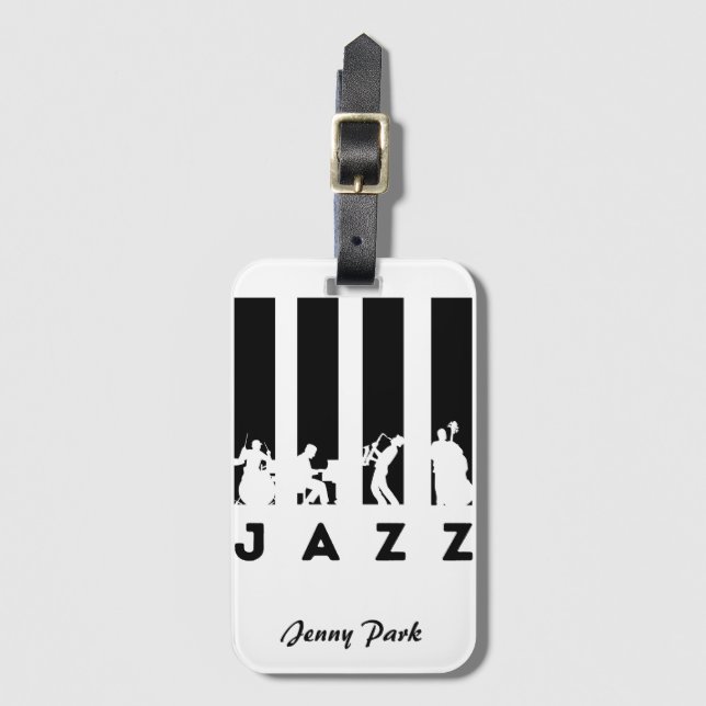Etiqueta De Bagagem Jazz players personalizados (Frente Vertical)