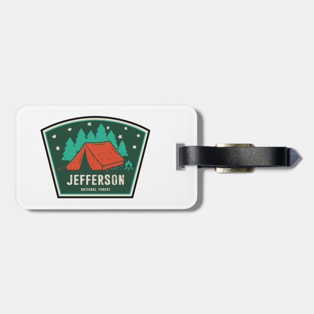 Etiqueta De Bagagem Jefferson National Forest Camping (Traseira Horizontal)