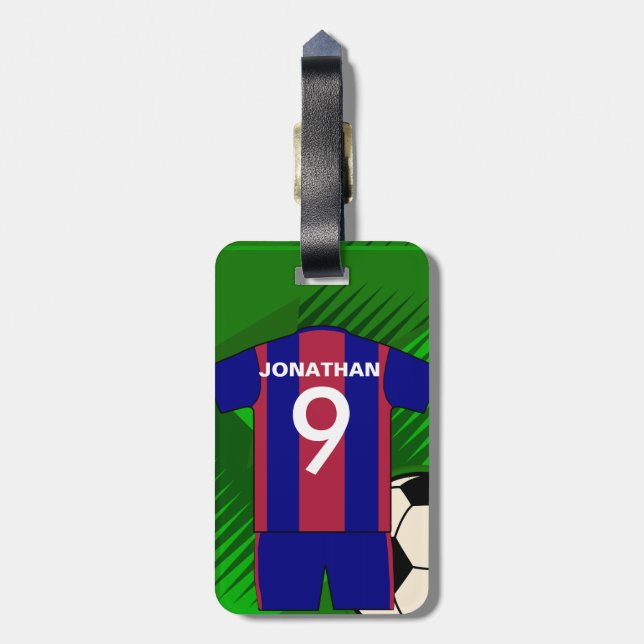 Etiqueta De Bagagem Jérsei personalizado do futebol do futebol (Traseira Vertical)