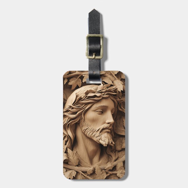 Etiqueta De Bagagem Jesus Carrando Bagagem (Frente Vertical)
