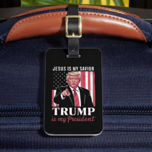 Etiqueta De Bagagem Jesus É Meu Salvador Trump É Meu Presidente Eleiçã