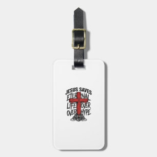 Etiqueta De Bagagem Jesus Salva Cruz Vintage Roupas Cristãs de Rua Shi