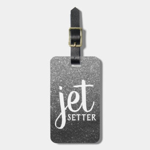 Etiqueta De Bagagem Jet Setter Traveler Silver Glitter Viagem Queen
