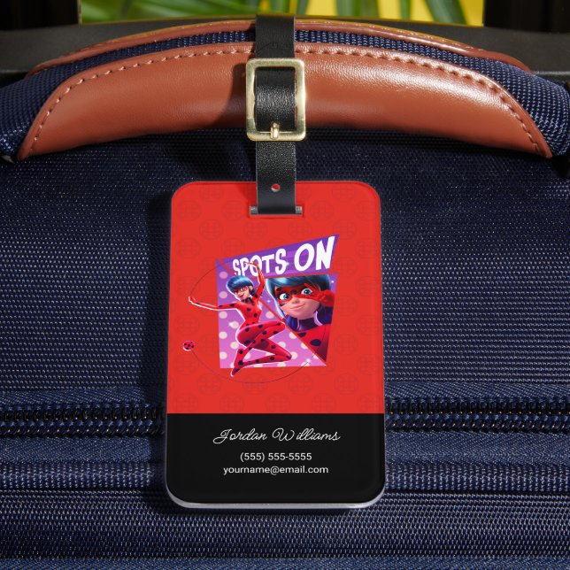 Etiqueta De Bagagem Joaninha | Pontos No Gráfico Roxo (Frente Insitu 2)