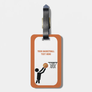 Etiqueta De Bagagem Jogador de basquete com bola personalizada