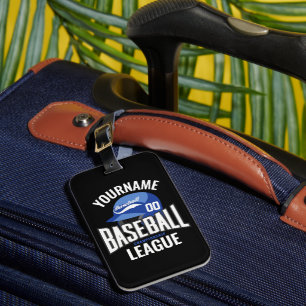 Etiqueta De Bagagem Jogador de Beisebol Personalizado NOME Equipe Camp