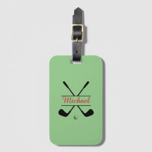 Etiqueta De Bagagem Jogador de golfe do logotipo e Na moda preto e ver