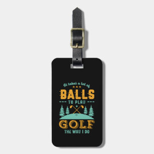 Etiqueta De Bagagem Jogador de Golfe Engraçado Golfer Um monte de bol