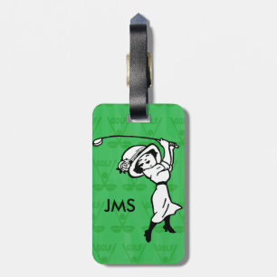 Etiqueta De Bagagem Jogador de golfe fêmea personalizado dos desenhos