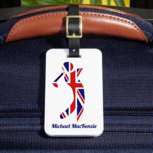Etiqueta De Bagagem Jogador de golfe personalizado de Union Jack