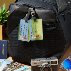 Etiqueta De Bagagem Jogador de golfe personalizado do vintage pelo