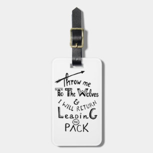Etiqueta De Bagagem Jogue-me aos lobos! Citação motivacional