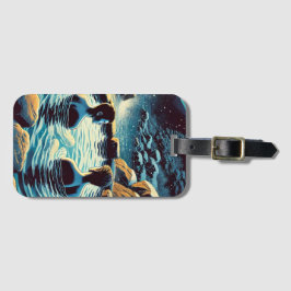 Etiqueta de bagagem - Jovens homens em onsen