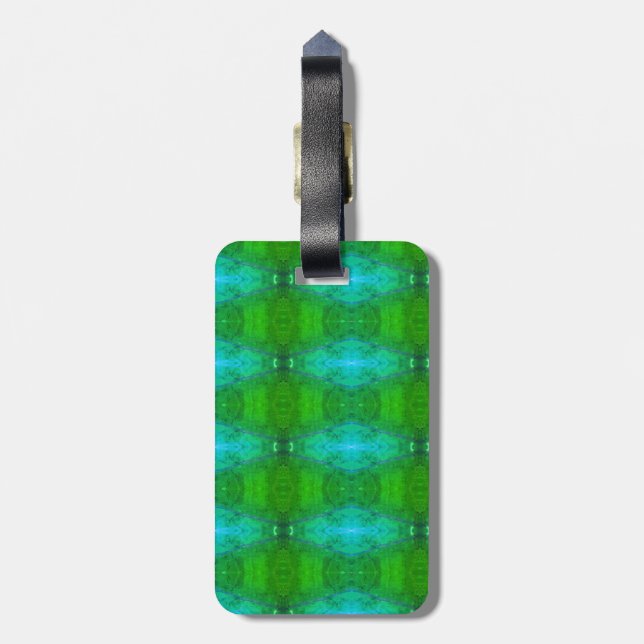 Etiqueta De Bagagem Kale Ikat Greenleaf (Traseira Vertical)