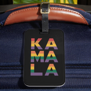 Etiqueta De Bagagem Kamala Harris 2024 Bandeira Arco-Íris Orgulho Gay 
