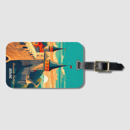 Etiqueta De Bagagem Kamianets Podilskyi Vintage Travel Art