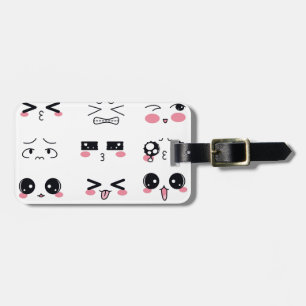 Etiqueta De Bagagem kaomoji do kawaii