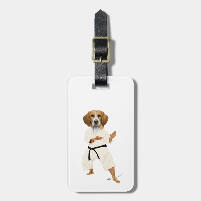 Etiqueta De Bagagem Karate Beagle (Frente Vertical)