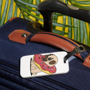 Etiqueta De Bagagem Kawaii Pug Rosquinha Cachorro Cachorro Pet Anime