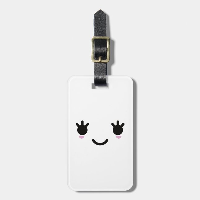 Etiqueta De Bagagem Kawaii - Rosto Bonito (Frente Vertical)