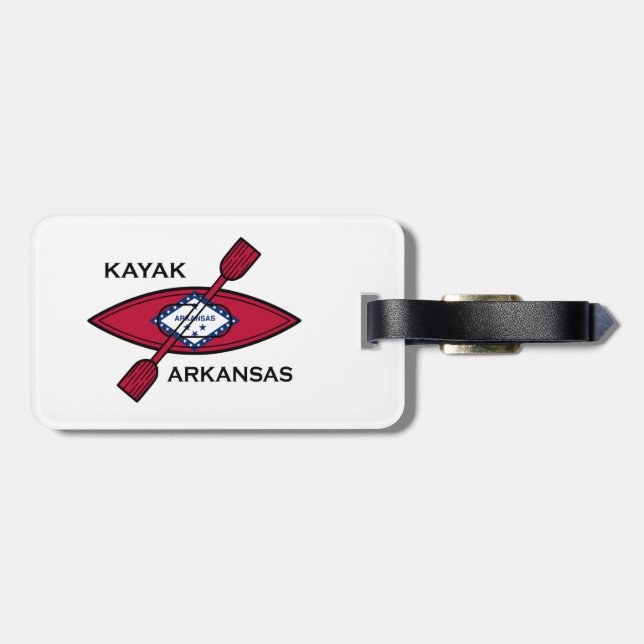 Etiqueta De Bagagem Kayak Arkansas Flag (Traseira Horizontal)