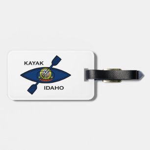 Etiqueta De Bagagem Kayak Idaho Flag