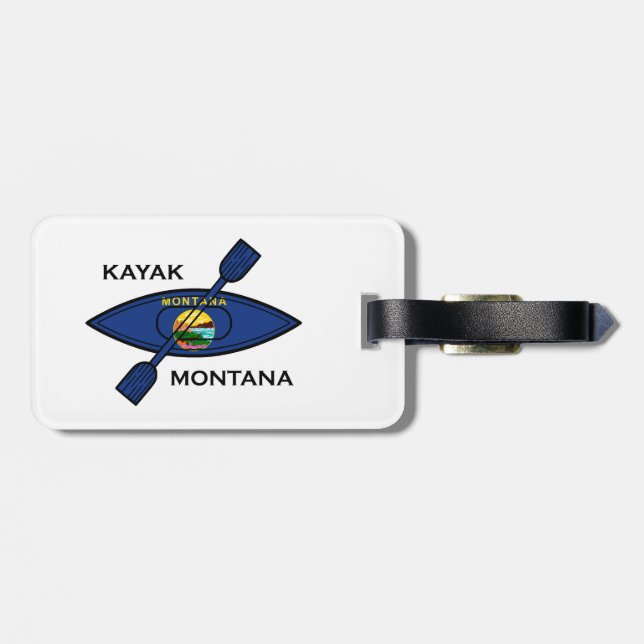 Etiqueta De Bagagem Kayak Montana Flag (Traseira Horizontal)
