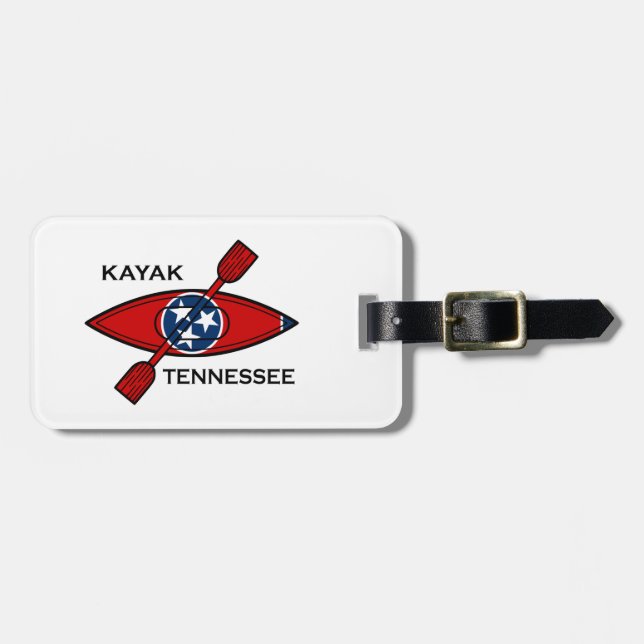 Etiqueta De Bagagem Kayak Tennessee Flag (Frente Horizontal)