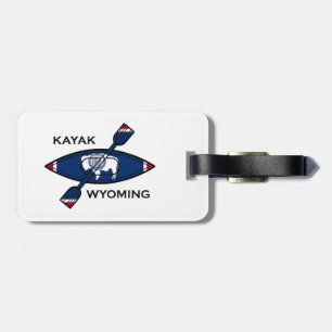 Etiqueta De Bagagem Kayak Wyoming Flag