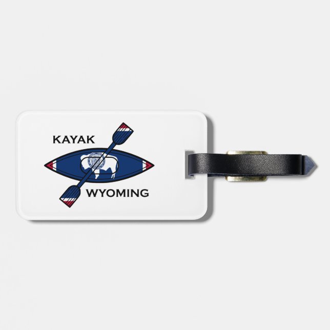 Etiqueta De Bagagem Kayak Wyoming Flag (Traseira Horizontal)