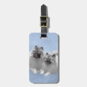 Etiqueta De Bagagem Keeshond Pair de Kees pintando Arte Animal Origina
