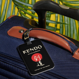 Etiqueta De Bagagem Kendo Vintage Vermelho Preto