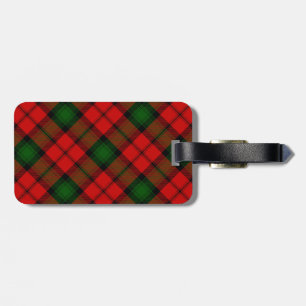 Etiqueta De Bagagem Kerr tartan green xadrez vermelha