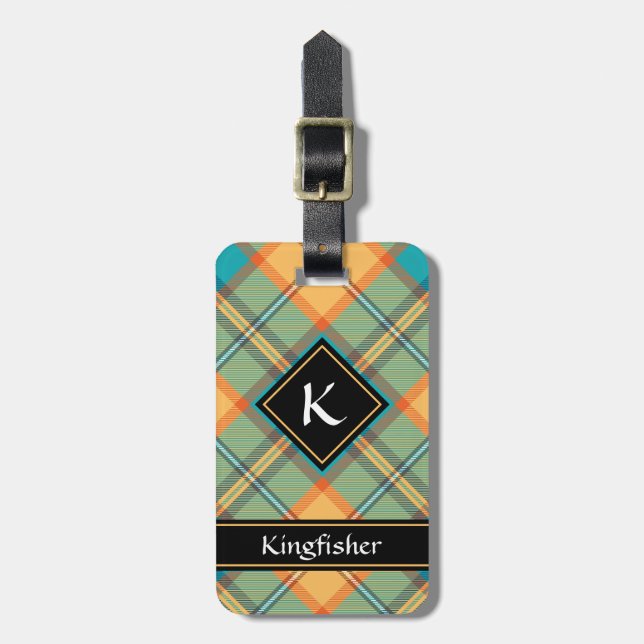 Etiqueta De Bagagem Kingfisher Tartan LuBagage (Frente Vertical)