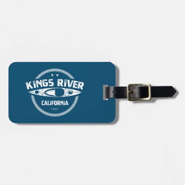 Etiqueta De Bagagem Kings River California Kayaking (Frente Horizontal)