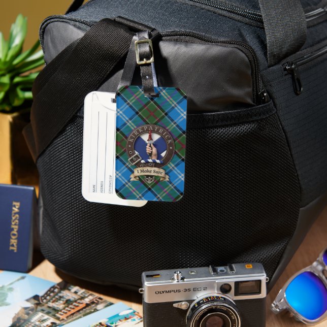 Etiqueta de Bagagem Kirkpatrick Crest & Tartan (Frente e Verso)
