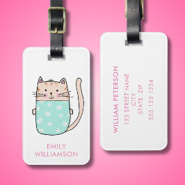 Etiqueta De Bagagem Kitty Cat Personalizado