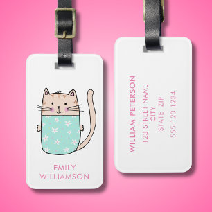 Etiqueta De Bagagem Kitty Cat Personalizado