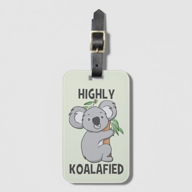 Etiqueta de Bagagem Koala Altamente Koalaficada (Frente Vertical)