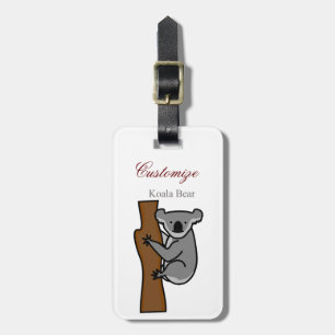 Etiqueta De Bagagem Koala Bear Subindo Árvore Troço_Cove