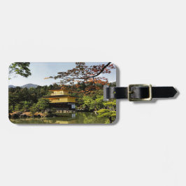 Etiqueta De Bagagem Kyoto Japão Templo do Pavilhão Dourado Kinkaku-Ji