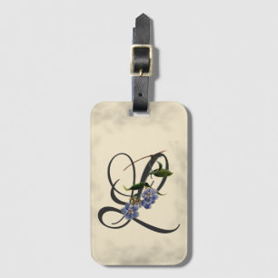 Etiqueta De Bagagem L Inicial, Vintage Laurel Clockvine Tag Bagagem